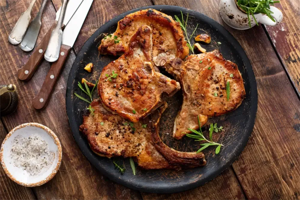 Bone-in meat plated