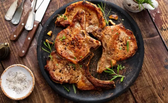Bone-in meat plated