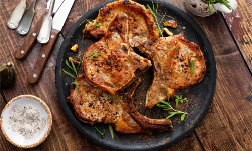 Bone-in meat plated
